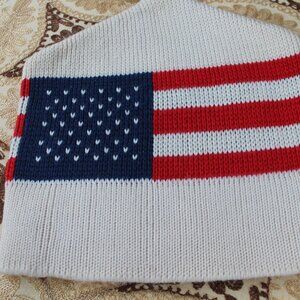 Wigwam Vintage 100% Wool Ski Hat Winter Hat made in the USA Flag Design